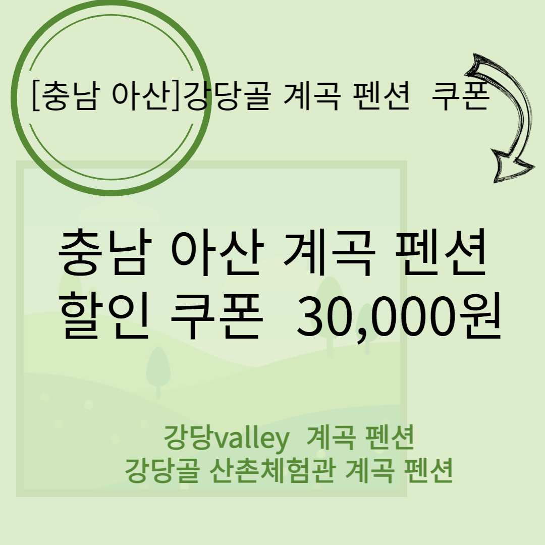충남 아산 강당 valley 계곡 펜션 할인 쿠폰 3만원권