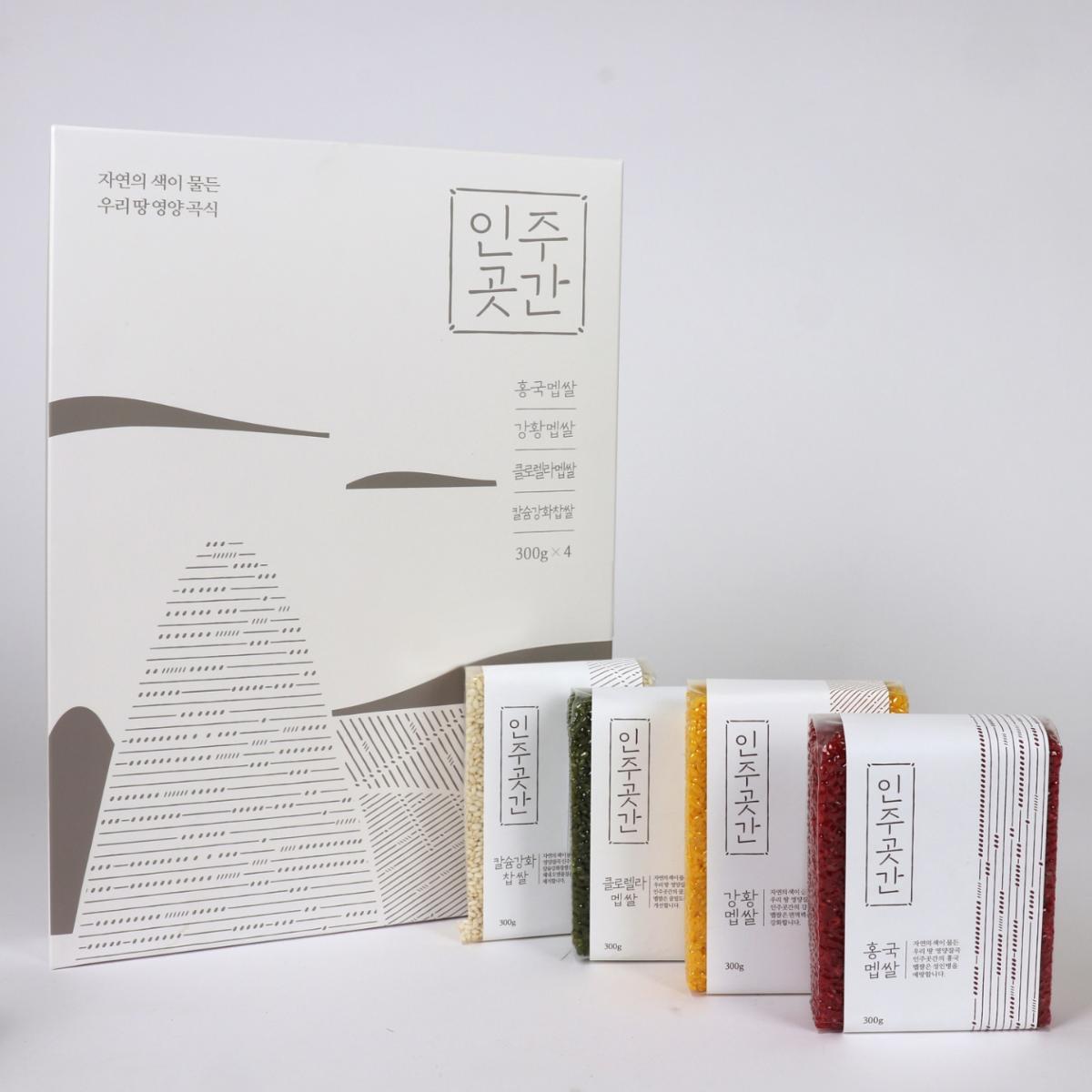 국내산 자연재료 기능성 쌀 4종세트 1.2kg(강황, 홍국, 클로렐라, 찹쌀 각 300g)