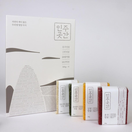국내산 자연재료 기능성 쌀 4종세트 1.2kg(강황, 홍국, 클로렐라, 찹쌀 각 300g)