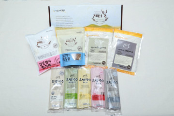 제터밀 세트 3호 3kg(밀가루, 통밀쌀, 천년초, 치자, 콩나물, 클로렐라, 흑미국수)