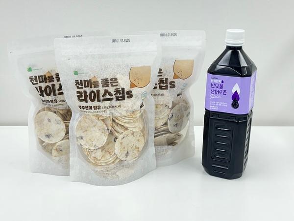 국내산 머루 천마 먹거리 세트 1,390g(산머루즙 1L+라이스 칩 130g*3봉)