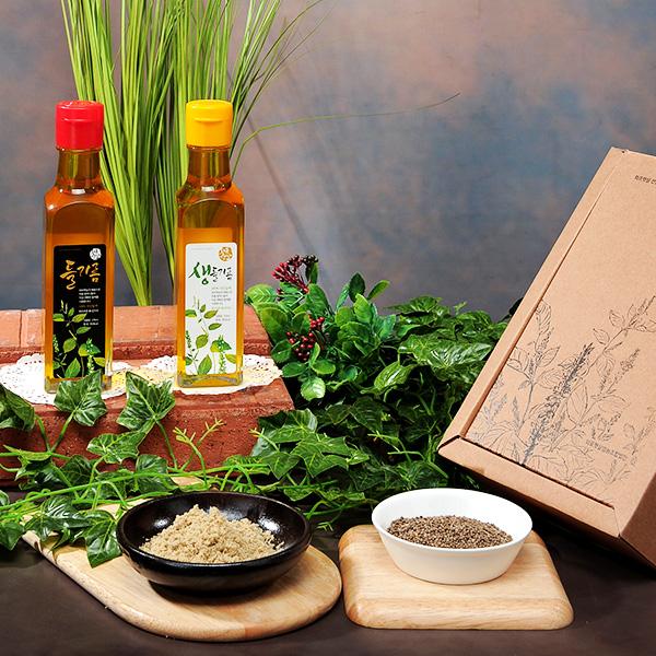 들기름 180ml+생들기름 180ml+들깨가루 120g 3종선물세트