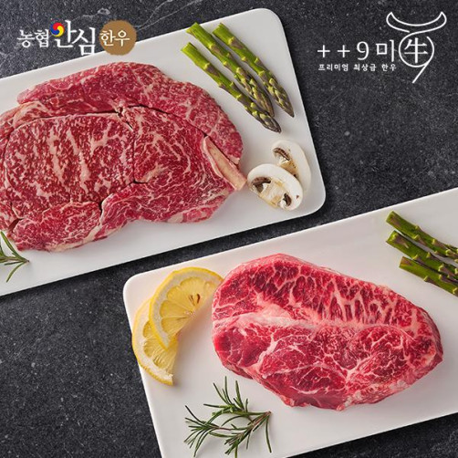 마장동 한우 1++9등급 등심&부채 200g(등심100g+부채100g)