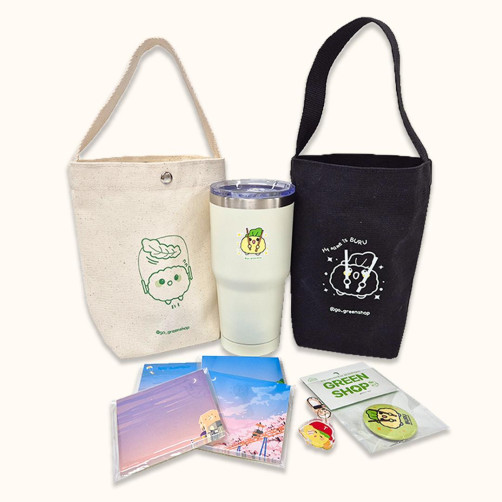 광주 상추튀김 부루 응원 세트(응원텀블러백(색상랜덤)+부루야구키링+텀블러+명소메모지)