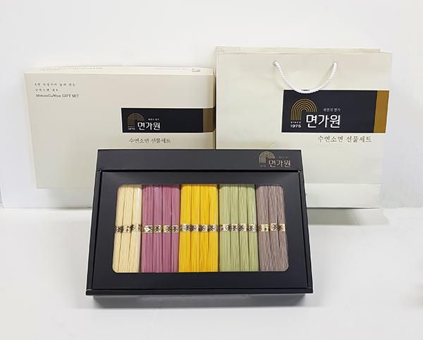 오색소면 3호세트 3kg(오리지널, 홍매실, 단호박, 마테, 흑미 각 0.2kg*3개)