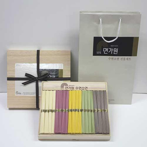 오색소면 특1호 세트 1kg(오리지널, 홍매실, 단호박, 마테, 흑미 각 50g*4묶음)