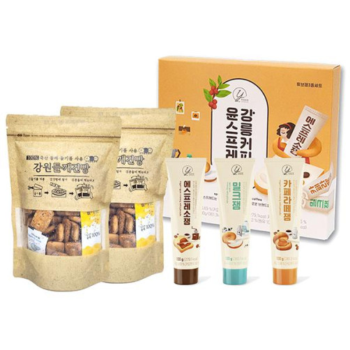 커피잼&들깨건빵 세트 500g(커피잼 3종 100g*3개+건빵 100g*2봉지)