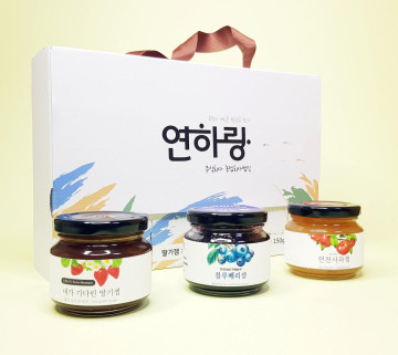농부가 직접 재배하고 만든 잼세트 450g(딸기, 블루베리, 사과잼  각 150g)