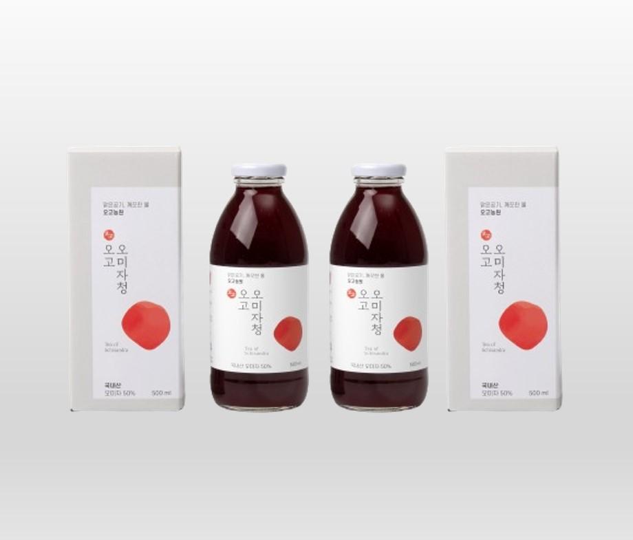 직접 재배한 오미자청 1L(0.5L*2병)