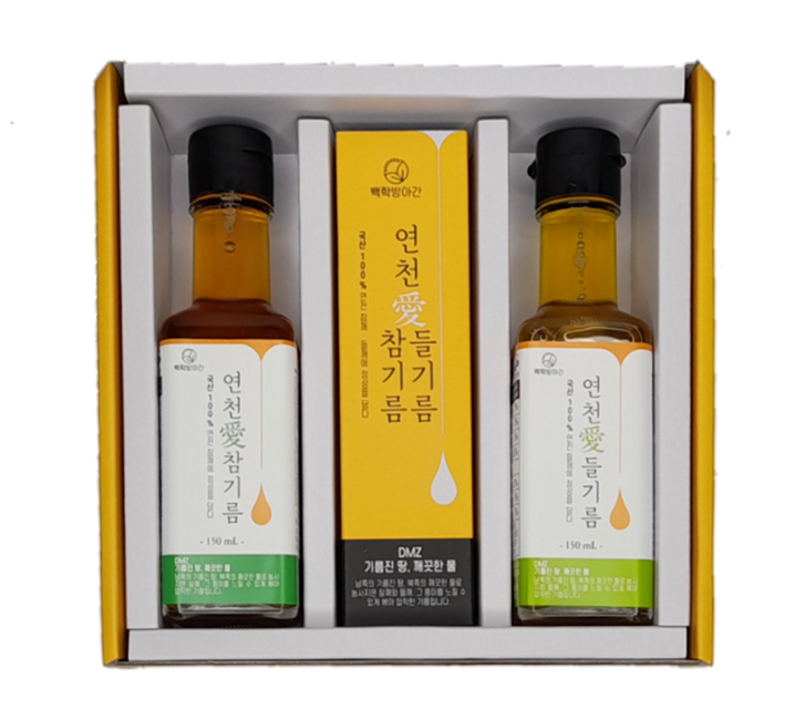 국산 참기름&들기름 세트 300ml(참기름 150ml+들기름 150ml)