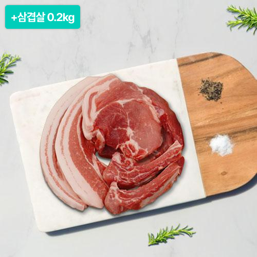 [설특선] 현대식육식당 프리미엄 돼지고기 삼겹살 1kg+삼겹살 0.2kg