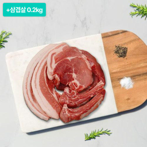 [설특선] 현대식육식당 프리미엄 돼지고기 삼겹살 1kg+삼겹살 0.2kg
