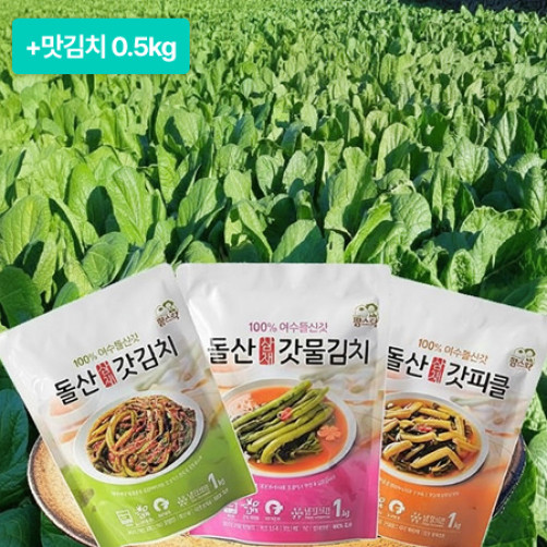 [설특선] 돌산갓김치 3종세트+맛김치500g *500개한정