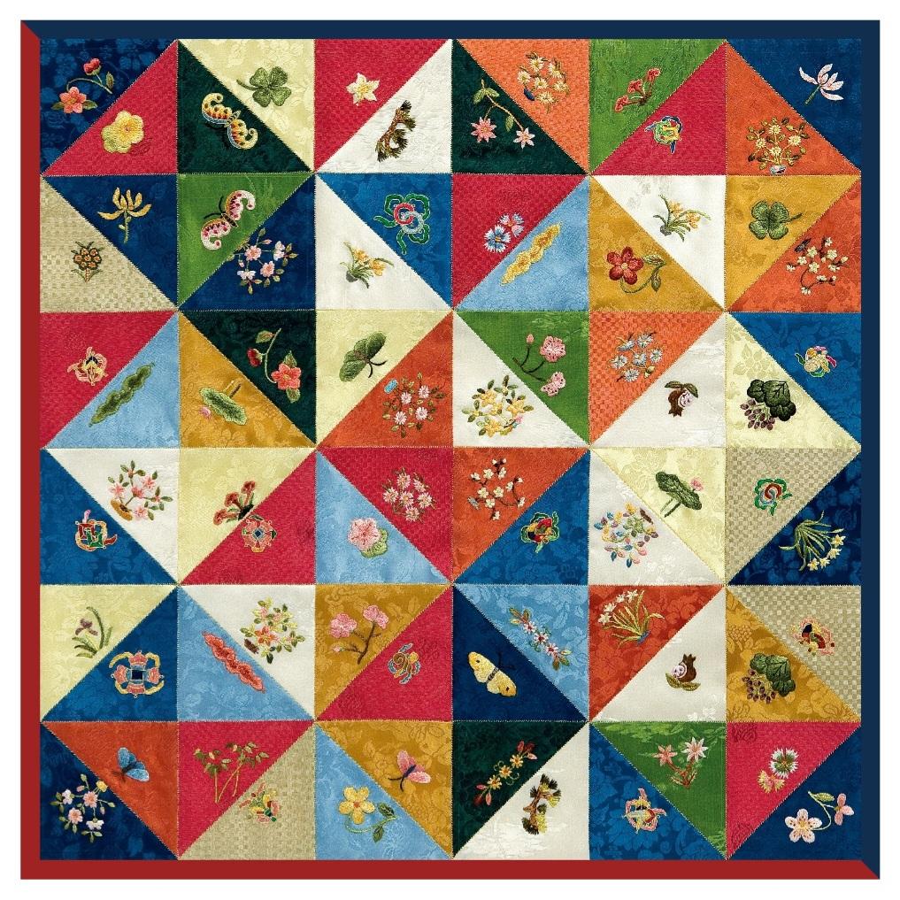 증평군 기능보유자 이은실 규방공예 작품 스카프&복주머니