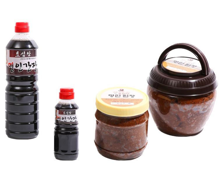 명인이 만든 된장&간장 세트 1.32kg(된장 1kg+간장 320ml)