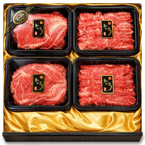 국내산 한우명품세트 2.8kg(등심 0.7kg*2팩+갈비살 0.7kg*2팩)