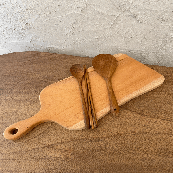 100% 통원목 우드 3종 세트(도마, 수저세트, 주걱)