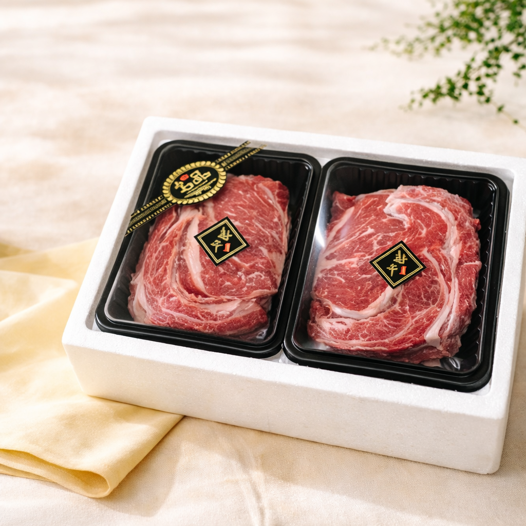 국내산 1등급 한우등심세트 1kg(0.5kg*2팩)