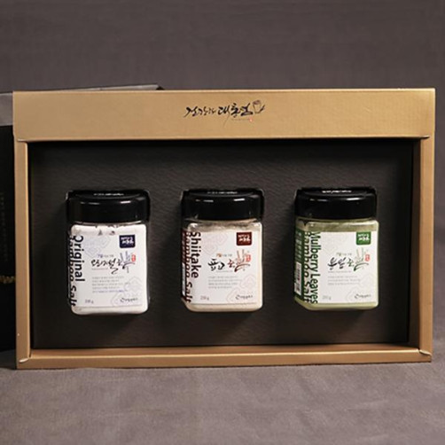 7일동안 구운 죽염 TOP 3 750g(오리지널, 표고, 뽕잎 각 250g)