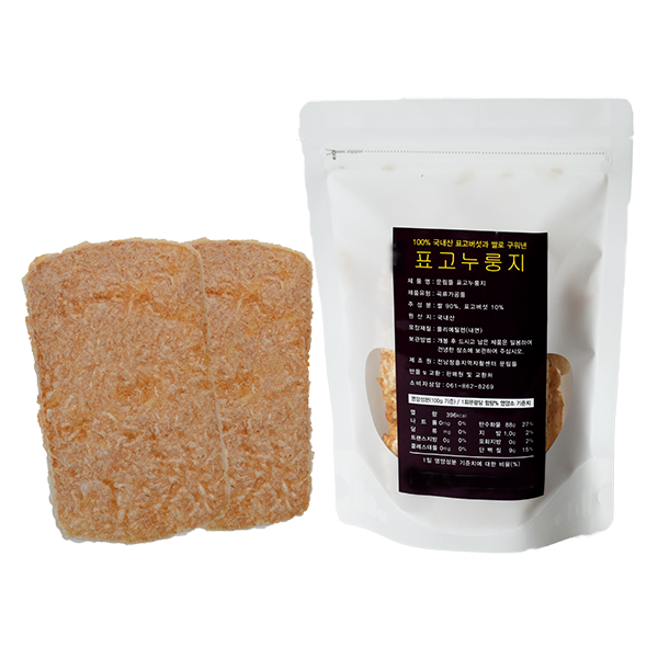 100% 국내산 표고버섯과 쌀로 구워낸 표고누룽지 1.1kg(0.1kg*11개)