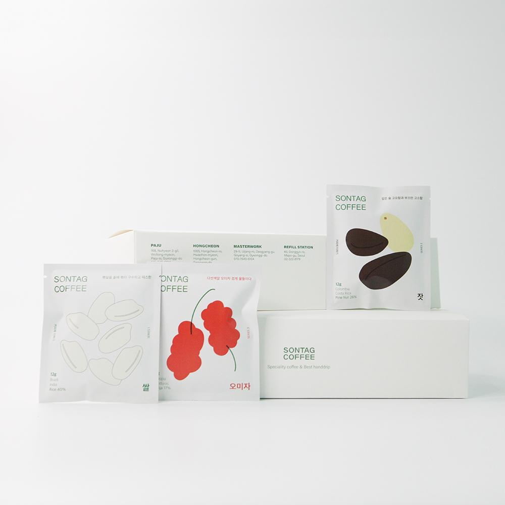 손탁커피 선물세트 180g(잣, 오미자, 쌀 드립백 각 12g*5개)