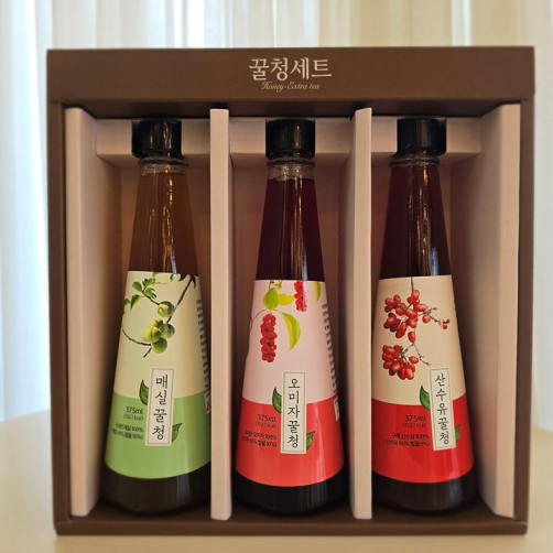 산수유 꿀청 세트 750ml(매실 375ml+오미자 375ml)