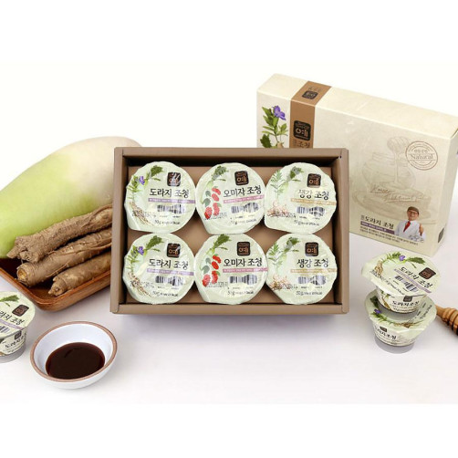 100% 국내산 재료 도라지 떠먹는 조청 300g(50g*6개) 