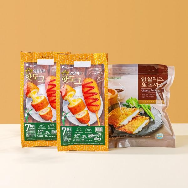 임실치즈농협 간편식 세트 1.62kg(핫도그 90g*5개*2봉지+돈까스 720g)