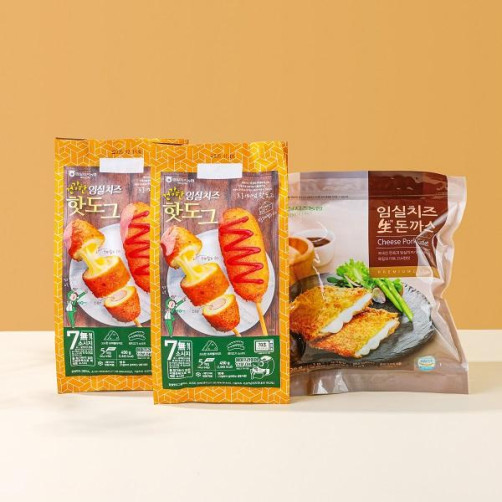 임실치즈농협 간편식 세트 1.62kg(핫도그 90g*5개*2봉지+돈까스 720g)