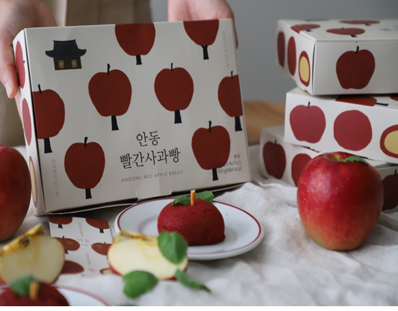 흥국쌀로 만든 안동 빨간 사과빵 600g(50g*6개*2박스)